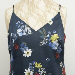 Banana Republic Essential Tank Top, Size M, dark blue with flowers